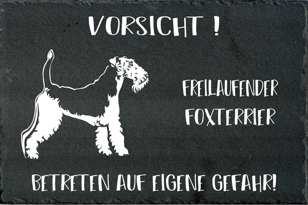 Schieferplatte Foxterrier (Drahthaar)