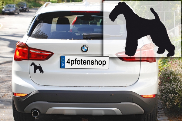 Autoaufkleber Foxterrier (Drahthaar) stehend Silhouette