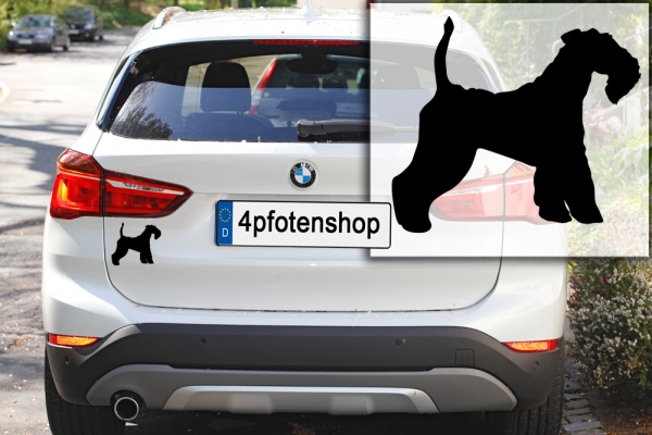 Autoaufkleber Foxterrier (Drahthaar) stehend Silhouette