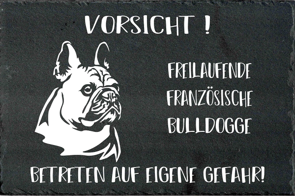 Schieferplatte Französische Bulldogge