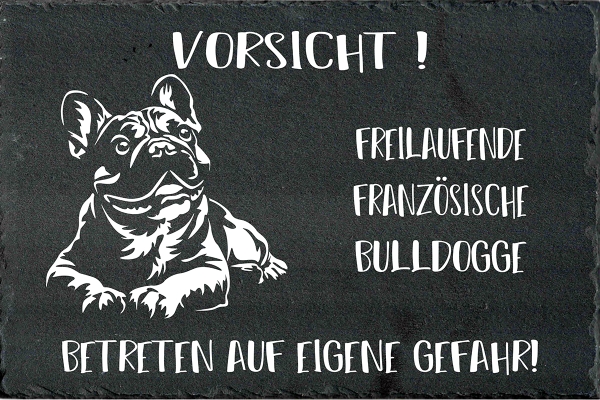 Schieferplatte Französische Bulldogge