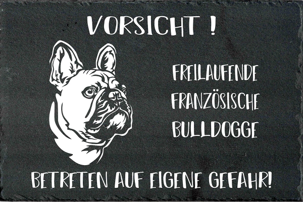 Schieferplatte Französische Bulldogge