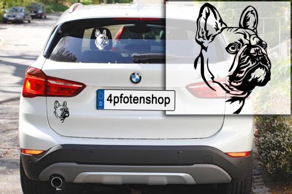 Autoaufkleber "Französische Bulldogge" Kopf