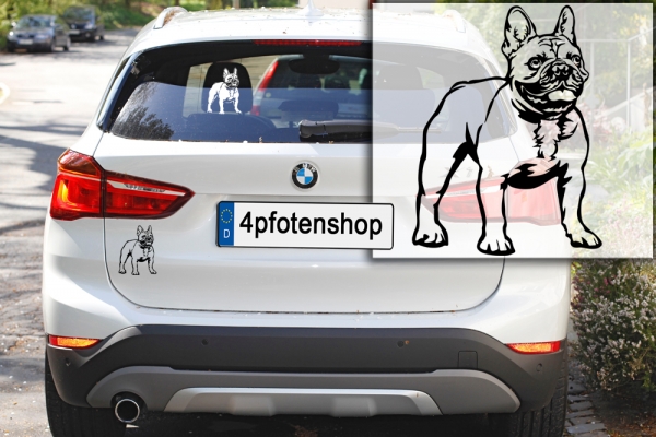 Autoaufkleber "Französische Bulldogge" Kontur