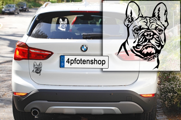 Autoaufkleber "Französische Bulldogge" Kopf