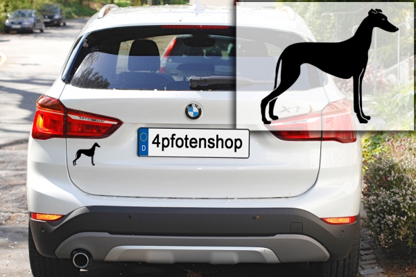 Autoaufkleber Galgo stehend Silhouette