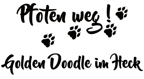 Aufkleber "Pfoten weg! Golden Doodle im Heck"