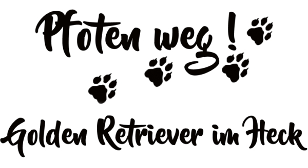 Aufkleber "Pfoten weg! Golden Retriever im Heck"