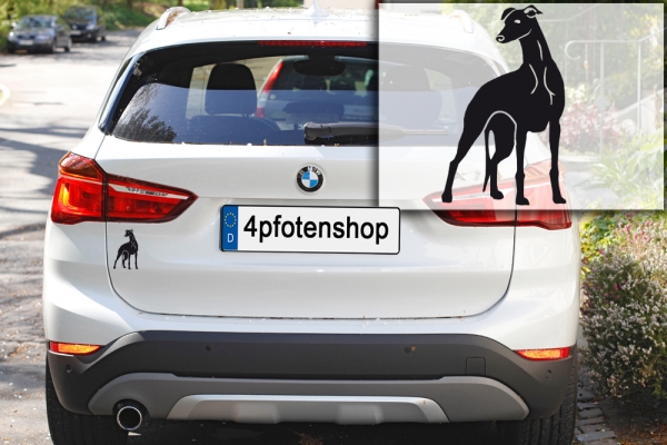 Autoaufkleber Greyhound stehend Silhouette