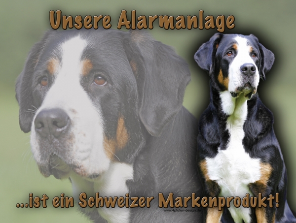 Aluminiumschild Grosser Schweizer Sennenhund