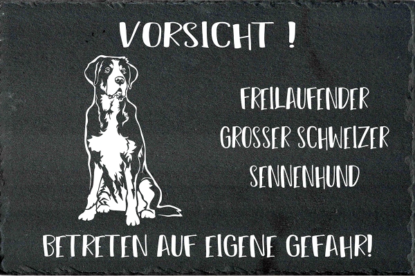 Schieferplatte Großer Schweizer Sennenhund