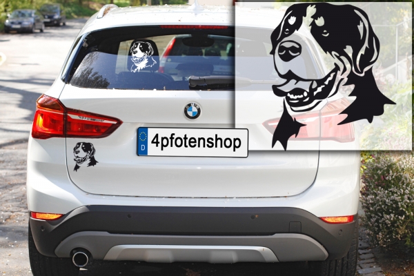 Autoaufkleber "Großer Schweizer Sennenhund" Kopf