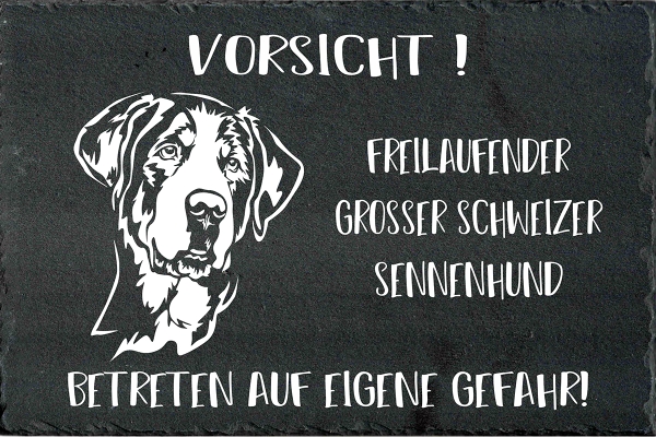 Schieferplatte Großer Schweizer Sennenhund