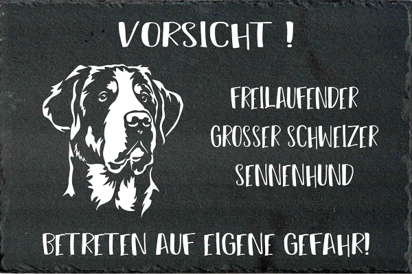 Schieferplatte Großer Schweizer Sennenhund