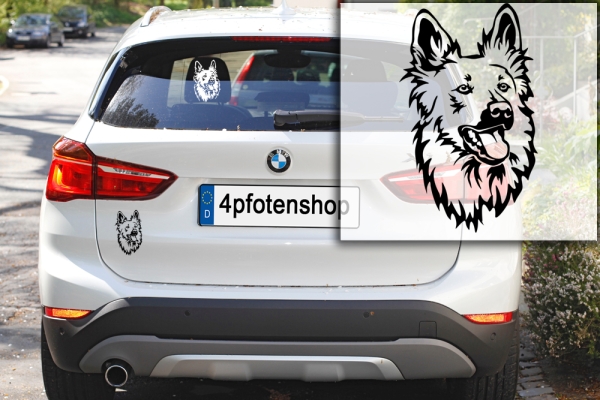 Autoaufkleber "Harzer Fuchs (Altdeutscher Hütehund)" Kopf