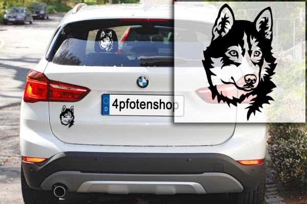 Autoaufkleber "Siberian Husky" Kopf