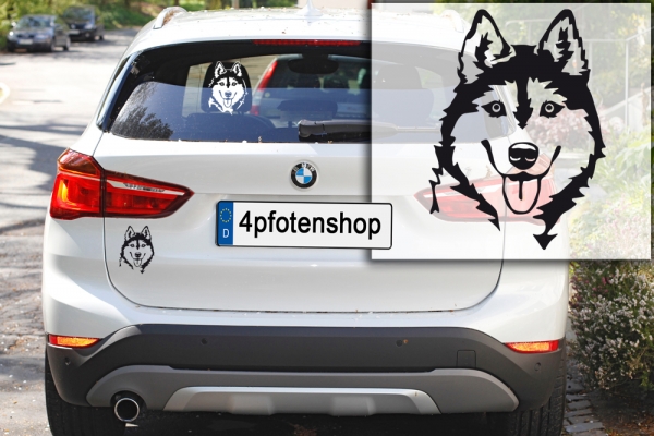 Autoaufkleber "Siberian Husky" Kopf