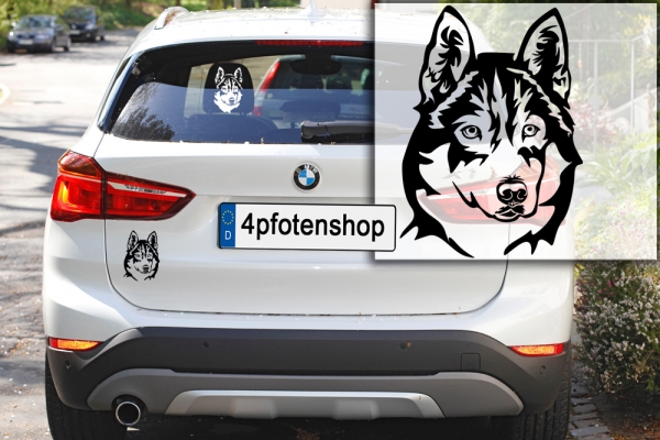 Autoaufkleber "Siberian Husky" Kopf