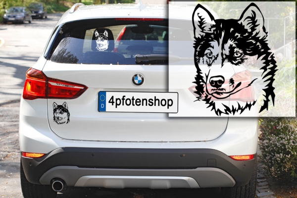 Autoaufkleber "Siberian Husky" Kopf