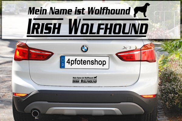 Aufkleber "Mein Name ist Irish Wolfhound"