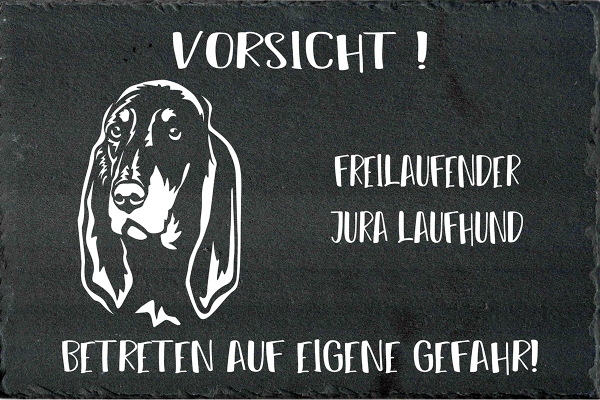 Schieferplatte Jura Laufhund