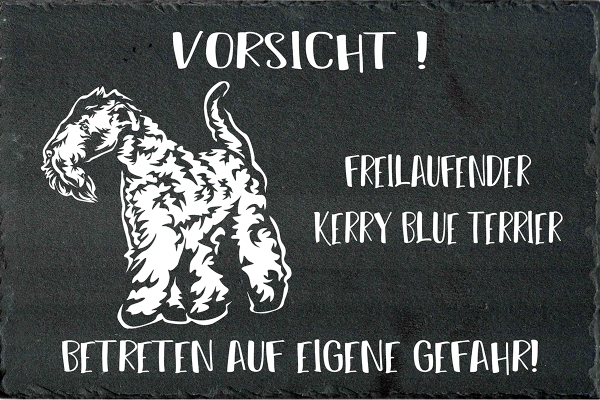 Schieferplatte Kerry Blue Terrier