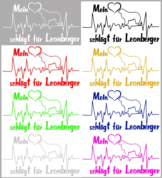 Aufkleber "Mein Herz schlägt für Leonberger"