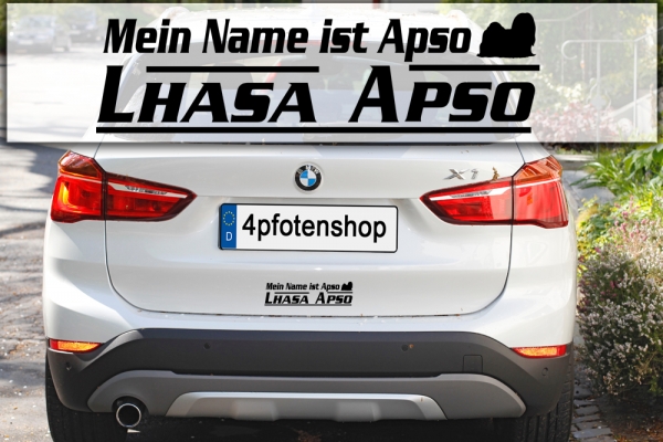 Aufkleber "Mein Name ist Lhasa Apso"