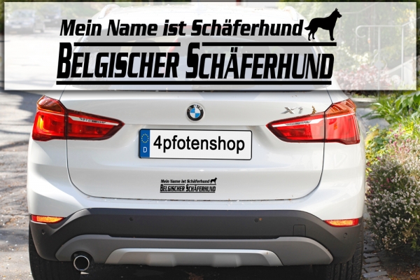 Aufkleber "Mein Name ist Belgischer Schäferhund" - Malinois