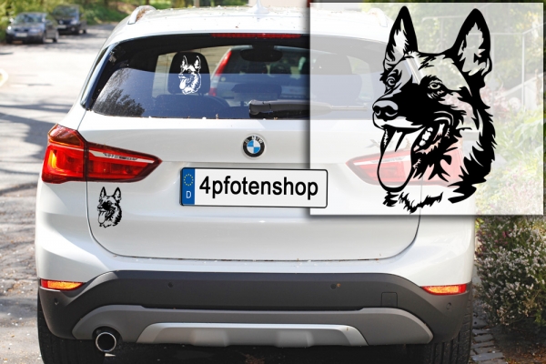 Autoaufkleber "Malinois" Kopf