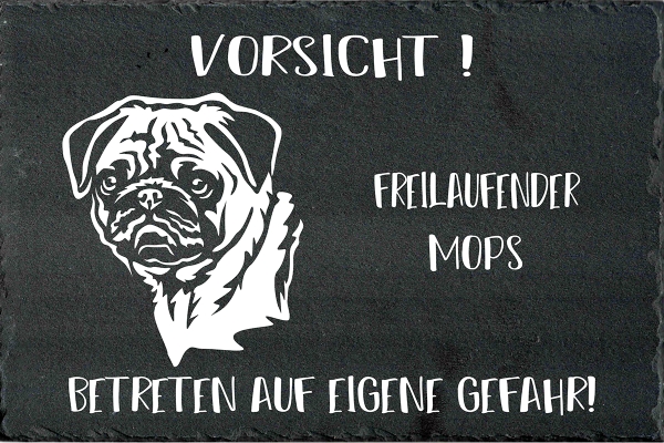 Schieferplatte Mops