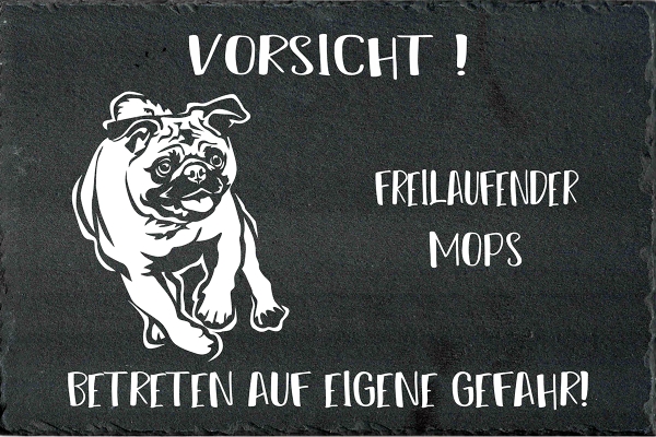 Schieferplatte Mops