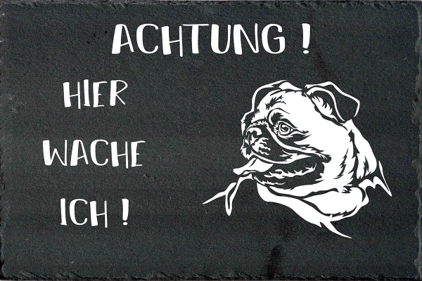 Schieferplatte Mops