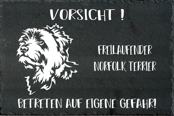 Schieferplatte Norfolk Terrier