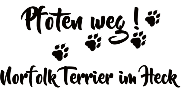 Aufkleber "Pfoten weg! Norfolk Terrier im Heck“