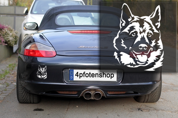 Autoaufkleber "Norwegischer Elchhund" Kopf