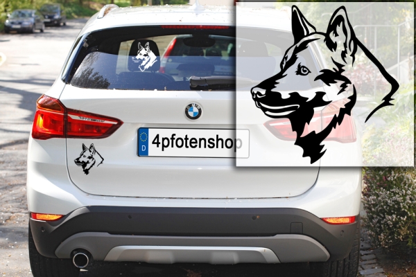 Autoaufkleber "Norwegischer Elchhund" Kopf