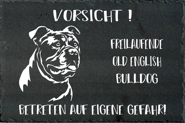 Schieferplatte Old English Bulldog