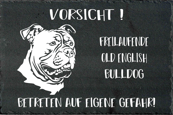 Schieferplatte Old English Bulldog