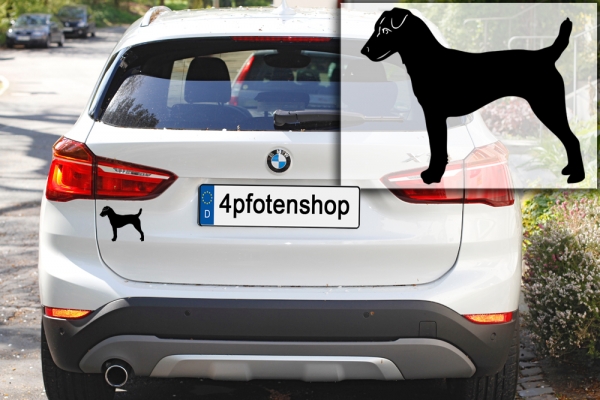 Autoaufkleber Parson Russell Terrier stehend Silhouette