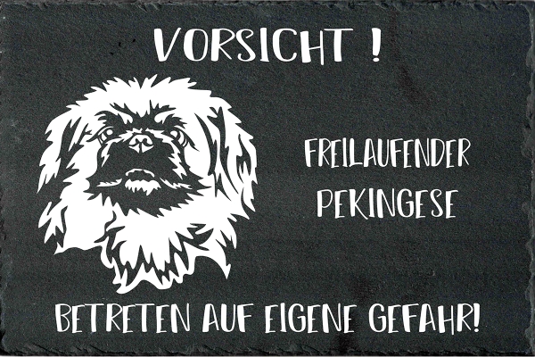 Schieferplatte Pekinese