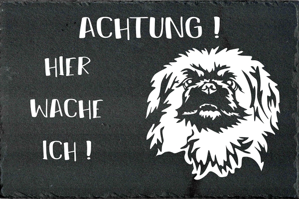 Schieferplatte Pekinese