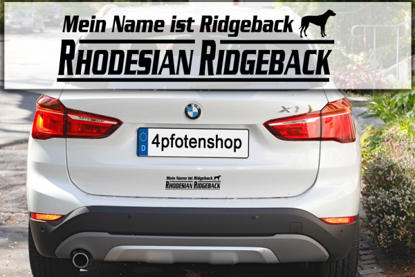 Aufkleber "Mein Name ist Rhodesian Ridgeback"