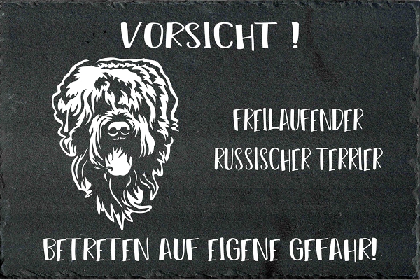 Schieferplatte Russischer Terrier