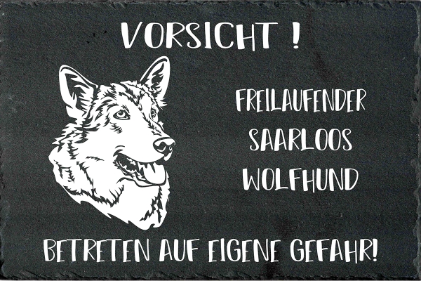 Schieferplatte Saarloos Wolfhund