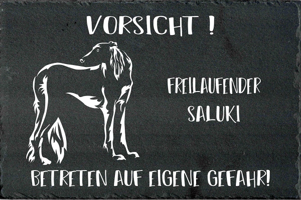 Schieferplatte Saluki