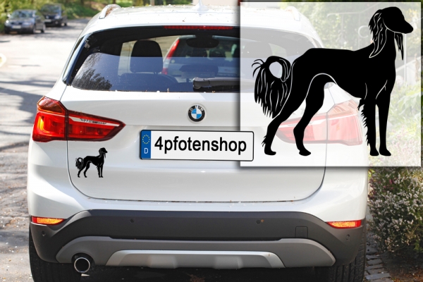 Autoaufkleber Saluki stehend Silhouette