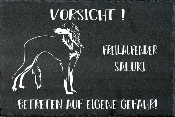 Schieferplatte Saluki