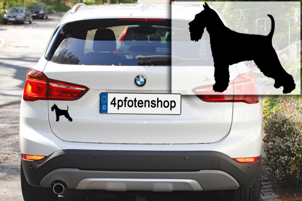 Autoaufkleber Schnauzer stehend Silhouette