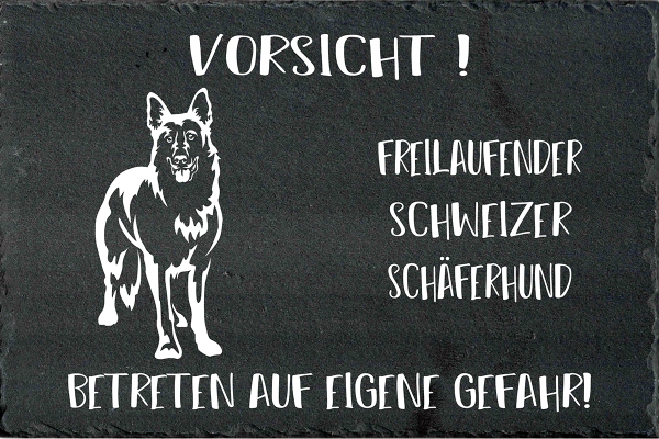 Schieferplatte Schweizer Schäferhund